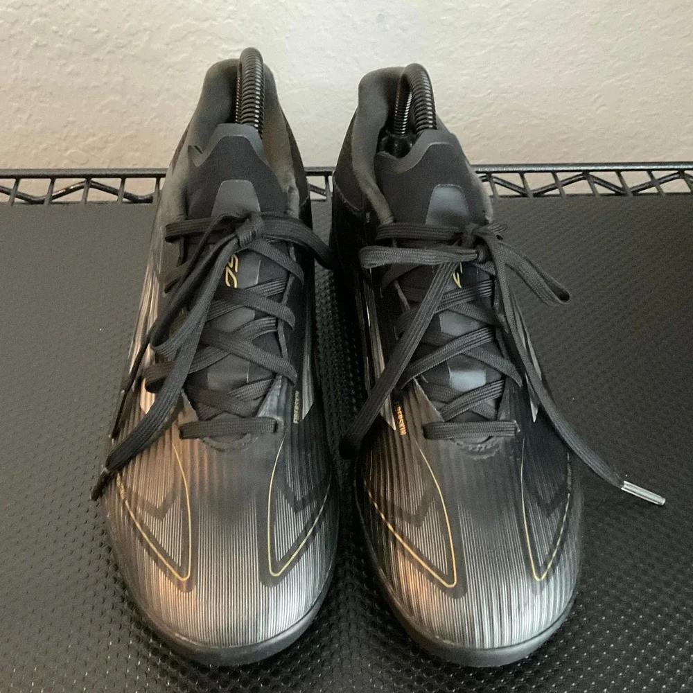 Adidas F50 League Turf Soccer Shoes Core Black Gold Metallic Men's 7 S652